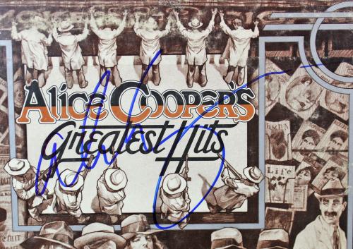 Alice Cooper Signed Greatest Hits Album Cover Psa Dna Y25908