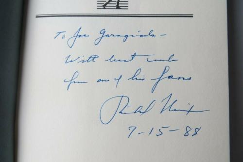 Richard Nixon Signed Autographed Hardcover Book 1999 "To Joe Garagiola" JSA COA