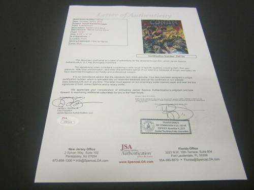 Arnold Schwarzenegger signed autographed Conan Marvel Comic Book JSA Letter
