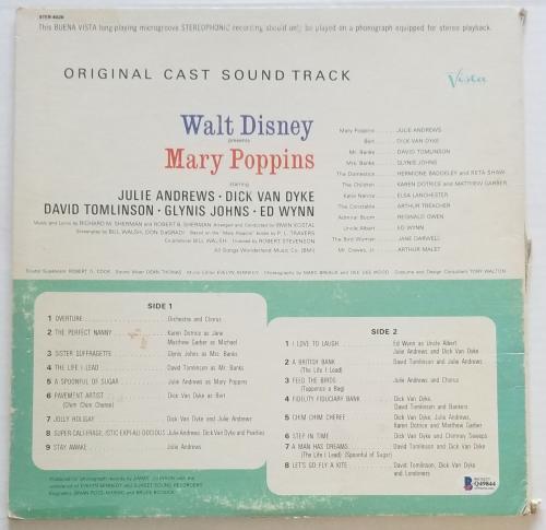 DICK VAN DYKE Signed Mary Poppins Original LP Record BAS Beckett COA 844