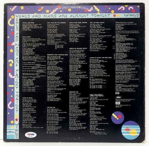 PAUL McCARTNEY Beatles & Denny Laine Signed Auto "WINGS" Album w/ Vinyl PSA/DNA