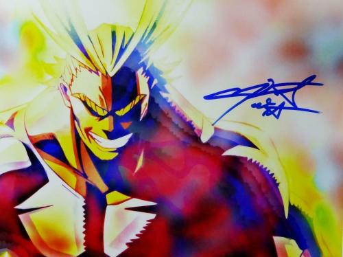 Christopher Sabat Autographed 11x14 All Might Photo - Beckett Auth *Blue