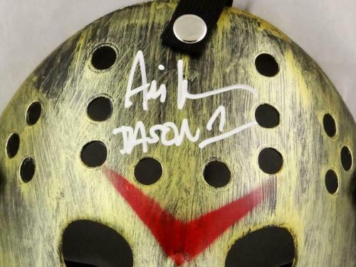 Ari Lehman Signed Friday The 13th Gold Jason Mask w/ Jason 1- JSA W Auth *White
