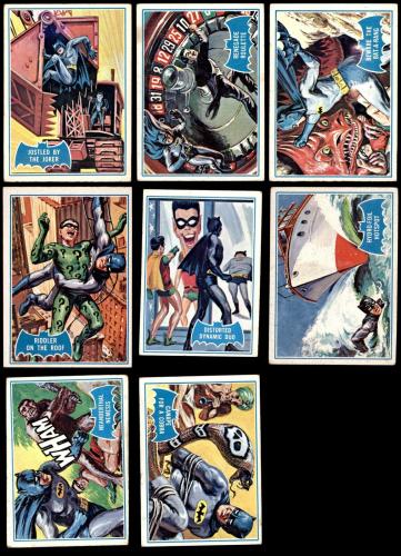 1966 Topps Batman Blue Bat Puzzle Back Complete Set 4 - VG/EX