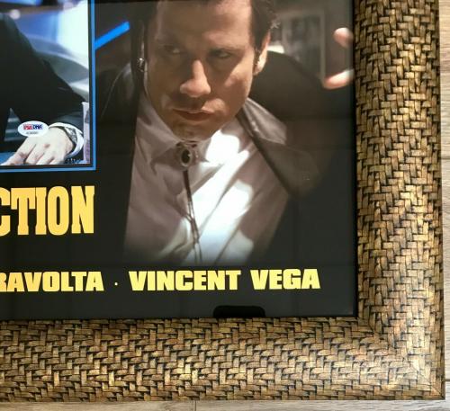 JOHN TRAVOLTA (Vincent Vega-Pulp Fiction) signed 8x10 custom framed display-PSA