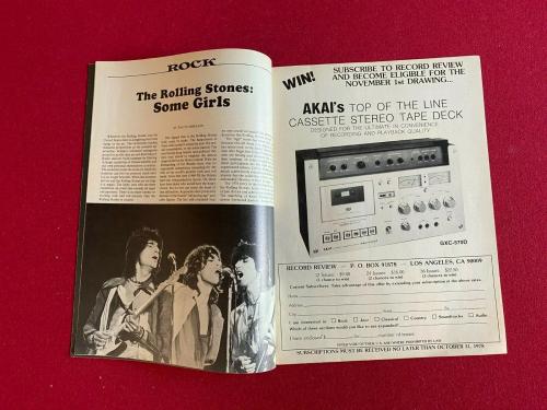 1978, Mick Jagger, "RECORD REVIEW" Magazine (No Label) Vintage / Scarce