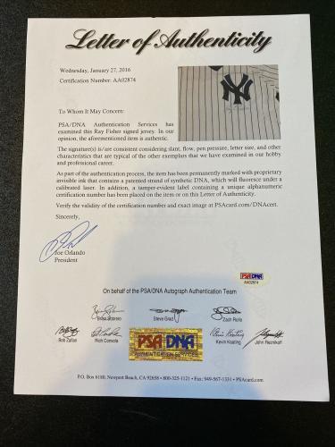Ray Fisher 1910 17 New York Yankees Highlanders Signed Yankees Jersey Psa Dna Authentic Autographed