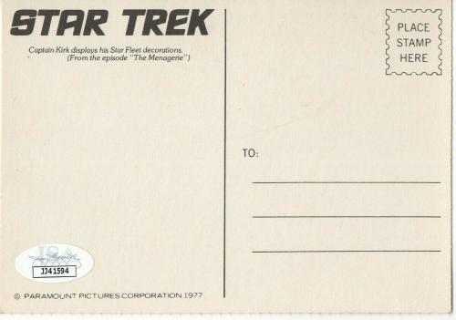 William Shatner Signed Autographed Postcard Star Trek Captain Kirk JSA JJ41594