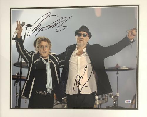 Pete Townshend Signed Photo 16x20 & Roger Daltrey Autograph The Who PSA Framed