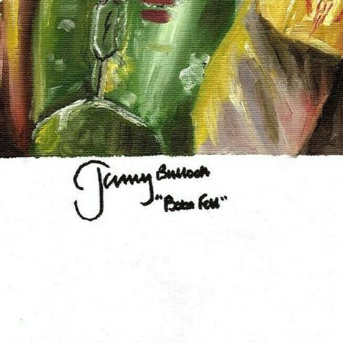 JEREMY BULLOCH Signed STAR WARS "Boba Fett" Original Artwork 11x14 Canvas BAS