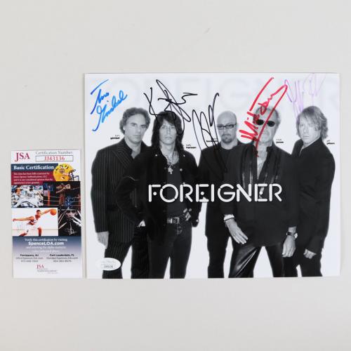 Foreigner Signed Photo (5) Mick Jones, Jason Bonham etc. 8×10 – COA JSA