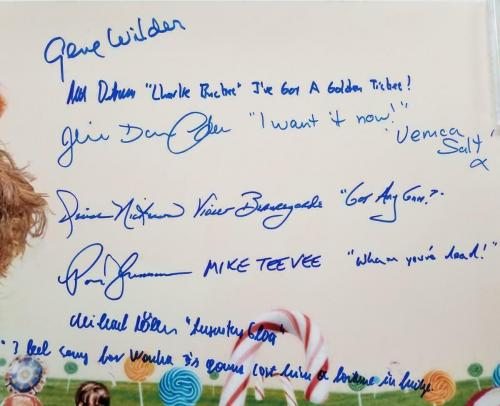 GENE WILDER + Willy Wonka Kids x6 Cast signed 20x30 Photo + Quotes (A) ~ PSA COA