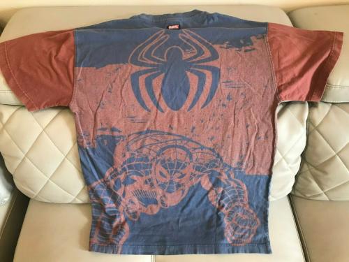 Vintage Universal Studios Marvel Spiderman Black Tie Dye Shirt Size Large Mens