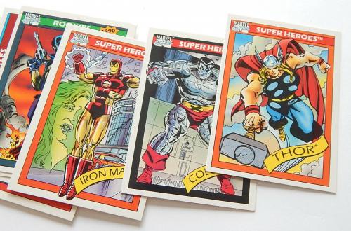 Lot of (13) Different 1990 Impel Marvel Universe Trading Cards Iron Man Thor