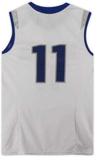 Air Force Falcons Team-Issued #11 White Jersey with Blue Collar from the Basketball Program - Size L