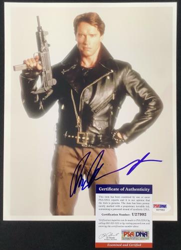 Arnold Schwarzenegger Signed Photo 8x10 Terminator Autograph CA Governor PSA/DNA