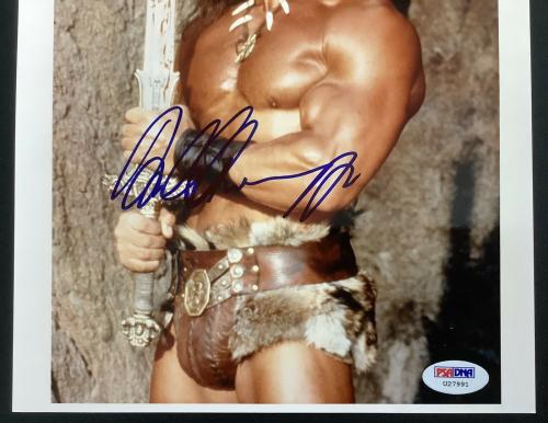 Arnold Schwarzenegger Signed Photo 8x10 Conan The Barbarian PSA/DNA Auto Gem 10