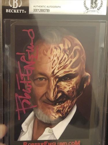 Robert Englund “freddy Kreuger” Signed Autographed Postcard Bas Authentic