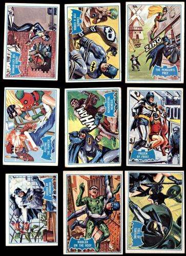 1966 Topps Batman Blue Bat Puzzle Back Complete Set 5 - EX