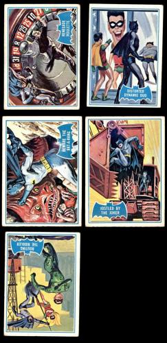 1966 Topps Batman Blue Bat Puzzle Back Complete Set 5 - EX