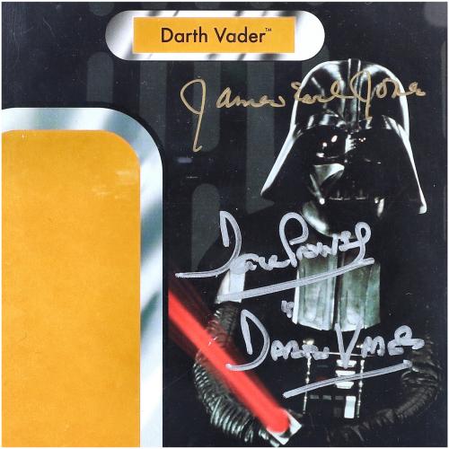 James Earl Jones and David Prowse Star Wars Dual Signed Kenner VC08 Card with "Darth Vader" Inscription - BAS