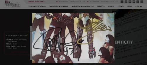 Gene Simmons & Paul Stanley Signed Kiss Love Gun Record Album Jsa Loa Bb22466
