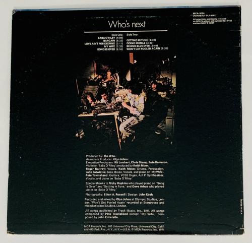 Pete Townshend The Who Signed Who's Next Record Album Psa Coa Aj35280