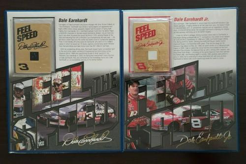 DALE EARNHARDT Father and Son 23KT Gold Cards Danbury Mint - Race Used
