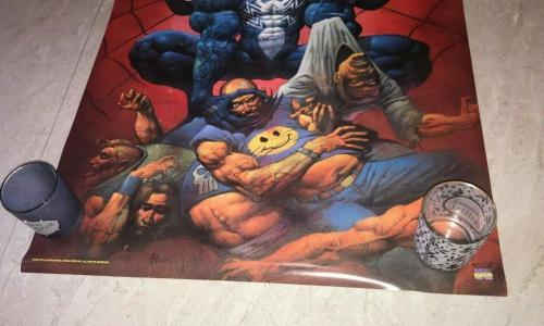 Vintage 1996 Marvel Venom Vs Spiderman Full Size Wall Poster Beautiful Rare