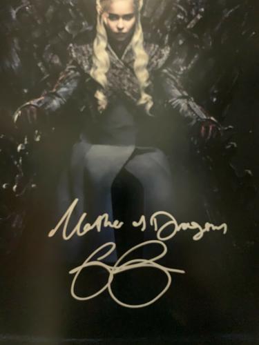 Game of Thrones Emilia Clarke Signed 16x20 Photo Mother of Dragons GOT Beckett