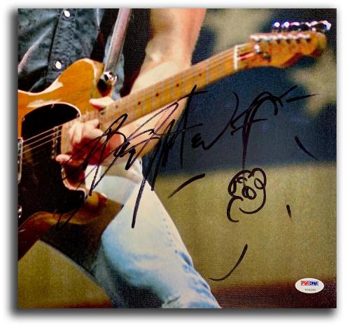 Bruce Springsteen Signed Canvas with Hand Drawn Sketch, Oversized 24x19. PSA
