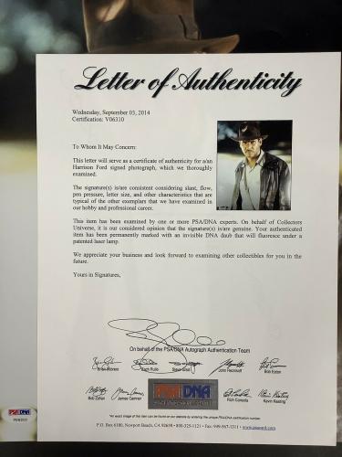 Harrison Ford Signed Photo 11x14 Indiana Jones Star Wars Autograph PSA/DNA 4