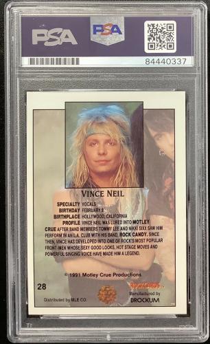 Vince Neil Signed Card #28 1991 Brockum Autograph Motley Crue Tommy Lee PSA/DNA