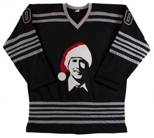Chevy Chase Christmas Vacation Signed Black Santa Clark Jersey BAS Wit