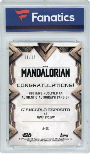 Giancarlo Esposito Autographed Topps Star Wars The Mandalorian #A-GE #1/10 Trading Card