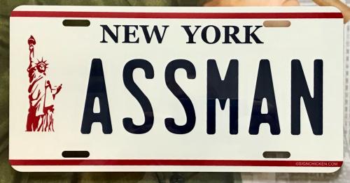 COSMO KRAMER (Seinfeld) “The Assman” Metal Replica License Plate Framed Display