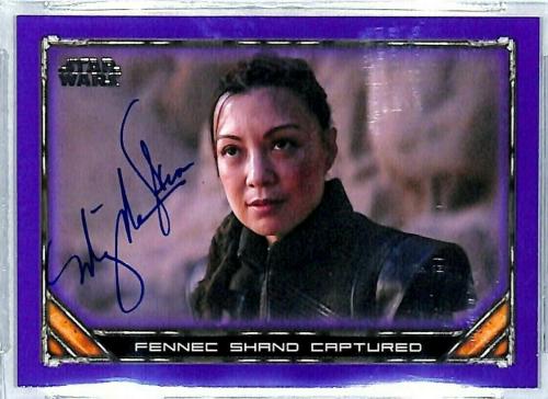 2020 Star Wars Mandalorian Purple MING-NA WEN Signed Fennec Shand Card BAS Slab