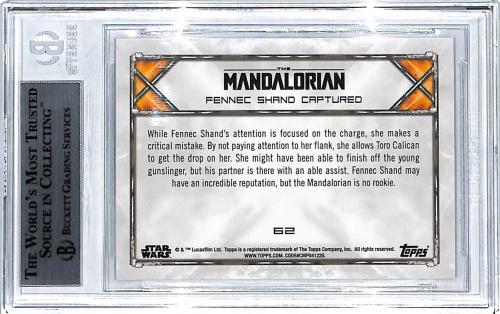 2020 Star Wars Mandalorian Purple MING-NA WEN Signed Fennec Shand Card BAS Slab