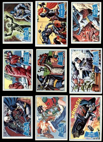 1966 Topps Batman Blue Bat Puzzle Back Complete Set 6 - EX/MT