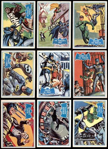 1966 Topps Batman Blue Bat Puzzle Back Complete Set 6 - EX/MT