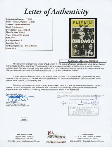 James Gandolfini Actor Signed Chicago Musical Playbill with Full JSA Letter