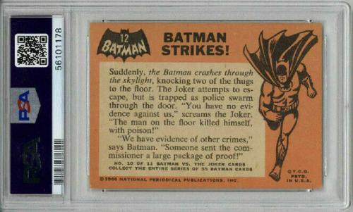 1966 Topps Batman #12 Batman Strikes! Psa 5 Excellent Low Population Rare