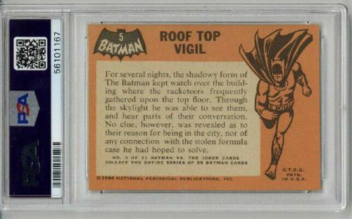 1966 Topps Batman #12 Roof Top Vigil Psa 5 Excellent Low Population Rare