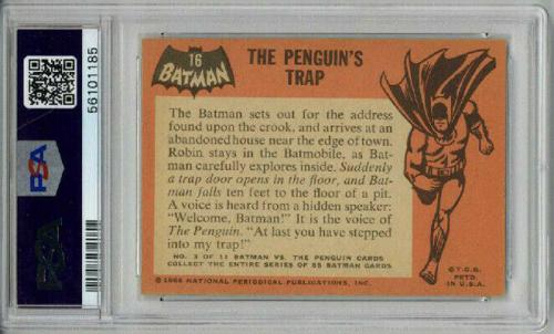 1966 Topps Batman #16 The Penguin's Trap Psa 5 Excellent Low Population Rare