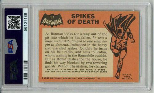 1966 Topps Batman #17 Spikes Of Death Psa 4 Vg-ex Low Population Rare