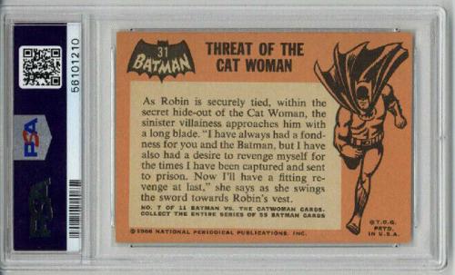 1966 Topps Batman #31 Threat Of The Cat Woman Psa 6.5 Excellent Mint + Low Pop