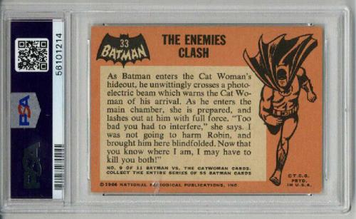 1966 Topps Batman #33 The Enemies Clash Psa 4 Vg-ex Low Population Rare