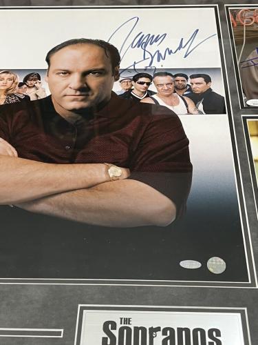 James Gandolfini Signed Photo Framed Autographed Sopranos Michael Imperioli JSA