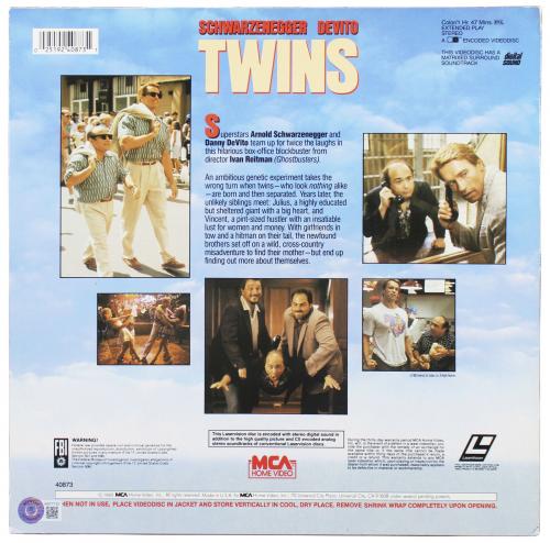 Arnold Schwarzenegger Twins Signed Laserdisc Cover BAS #AB77730