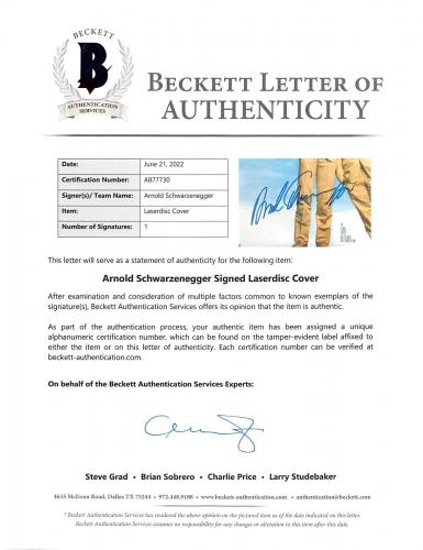 Arnold Schwarzenegger Twins Signed Laserdisc Cover BAS #AB77730